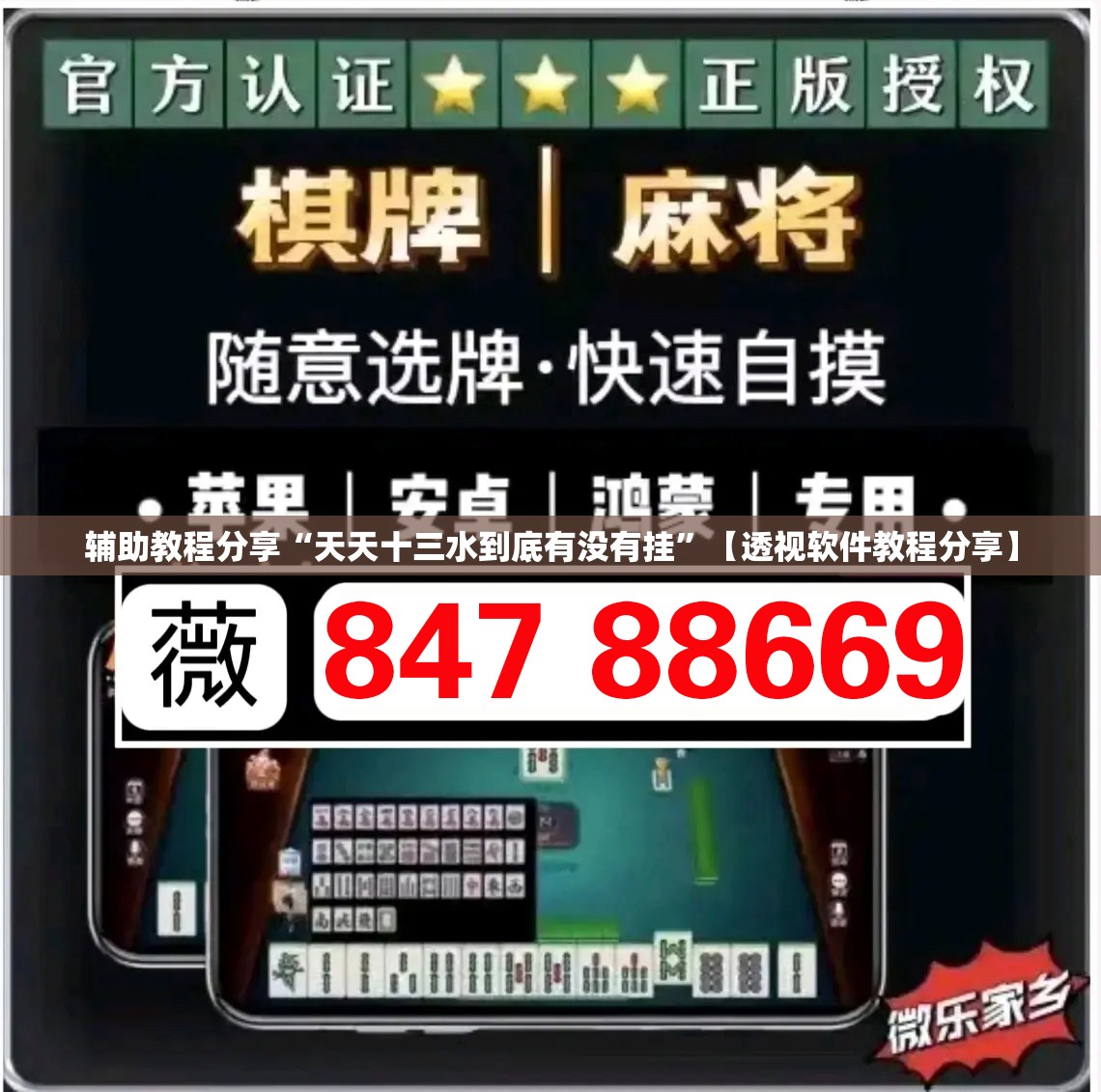 辅助教程分享“天天十三水到底有没有挂”【透视软件教程分享】