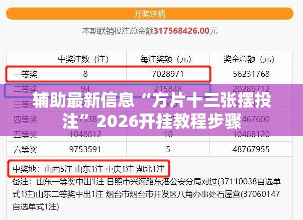 辅助最新信息“方片十三张摆投注”2026开挂教程步骤