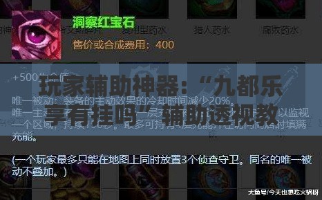 玩家辅助神器:“九都乐享有挂吗”辅助透视教程